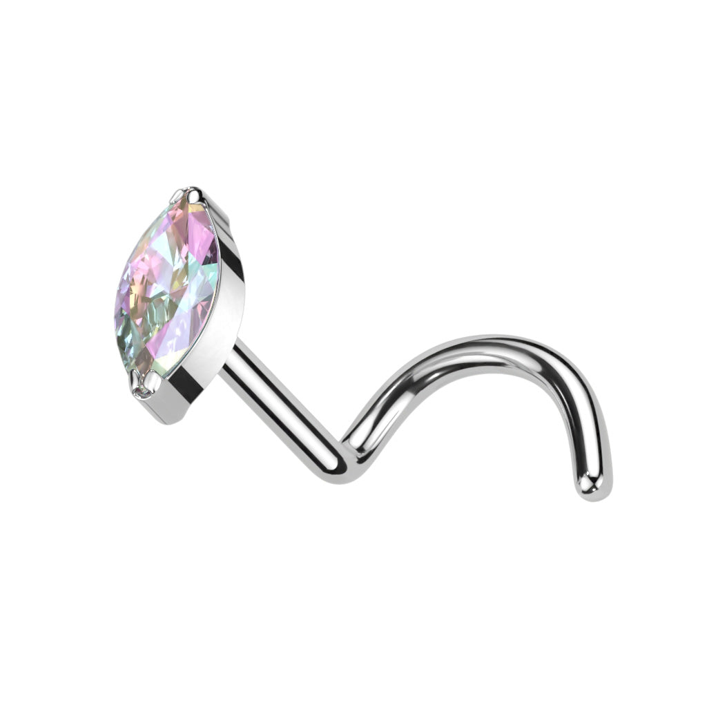 20G Titanium Nose Screw W/ Marquise